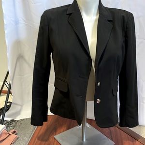 Black blazer silver button